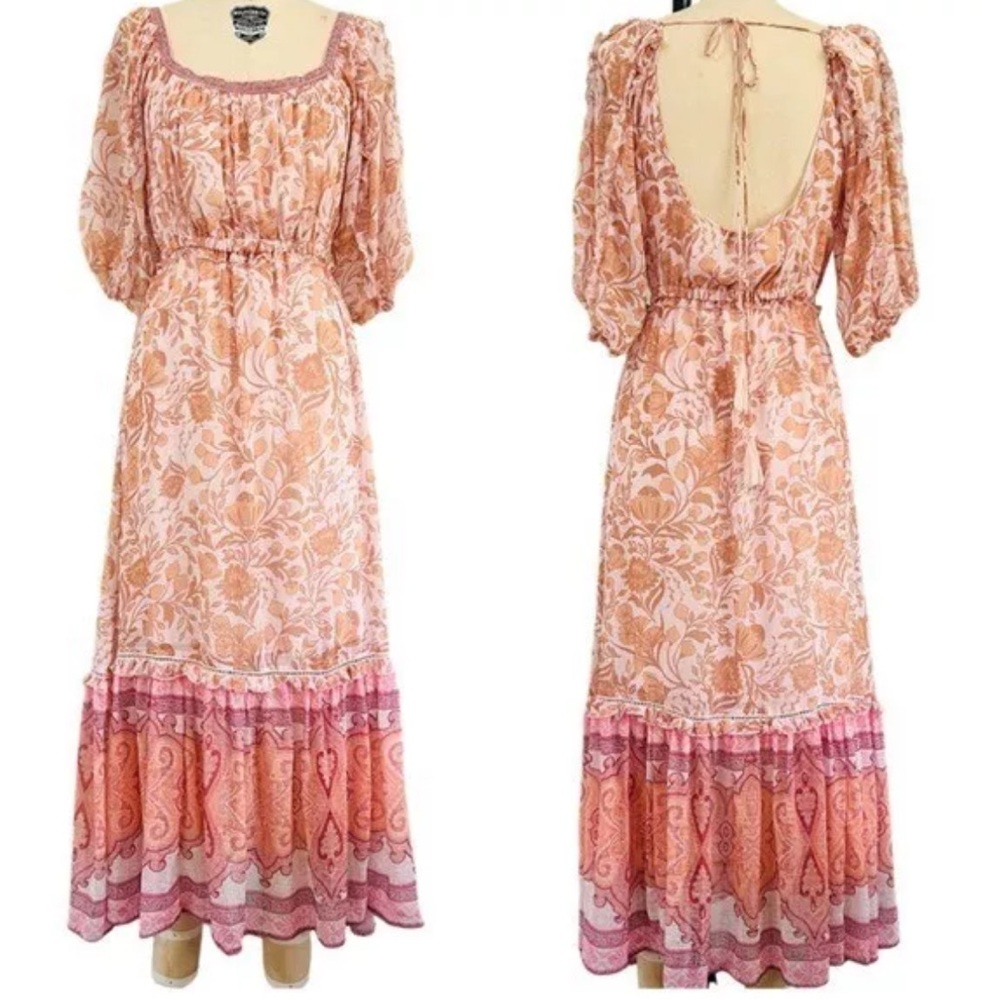 Super Natural by Secret Mission Tiered Ruffle Sleeved Dress Medium